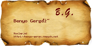 Benyo Gergő névjegykártya